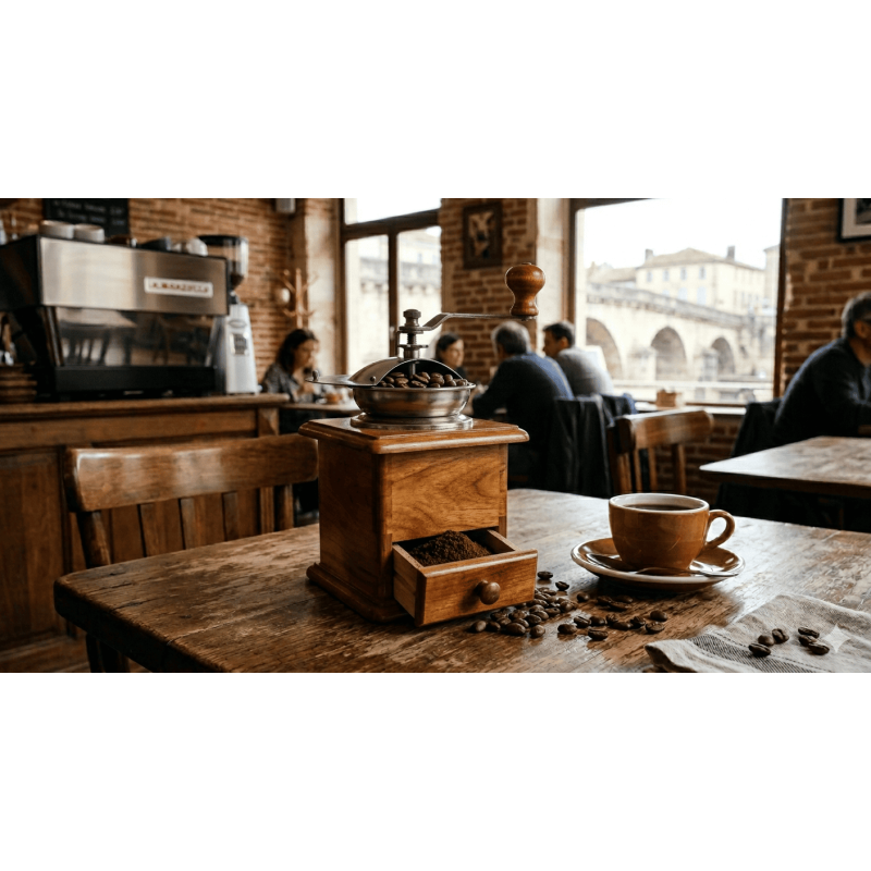 Moulin à café manuel en bois
